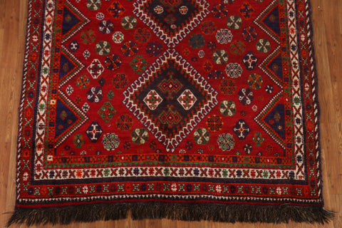 Geometric Red Abadeh Persian Area Rug 6x8