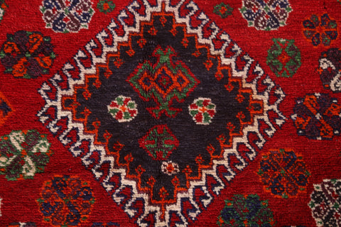 Geometric Red Abadeh Persian Area Rug 6x8