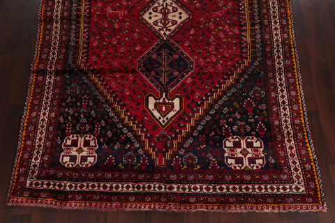 Geometric Ghashghaei Persian Hand-Knotted 7x10 Wool Area Rug