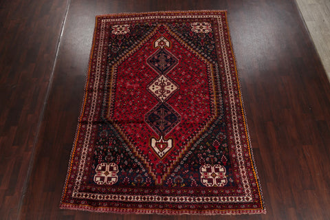 Geometric Ghashghaei Persian Hand-Knotted 7x10 Wool Area Rug