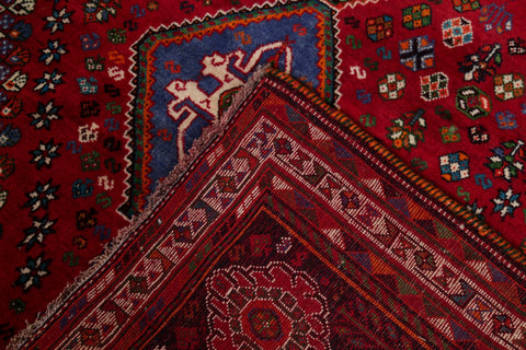 Vegetable Dye Tribal Ghashghaei Shiraz Persian Area Rug 6x9