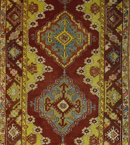 Antique 3x13 Oushak Turkish Oriental Runner Rug