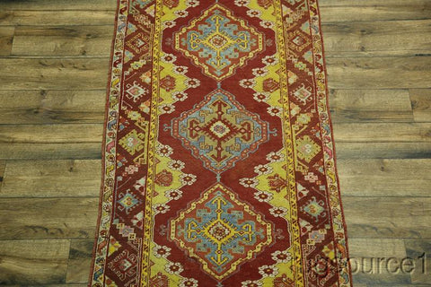 Antique 3x13 Oushak Turkish Oriental Runner Rug