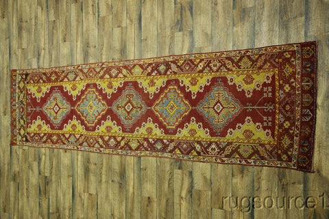 Antique 3x13 Oushak Turkish Oriental Runner Rug