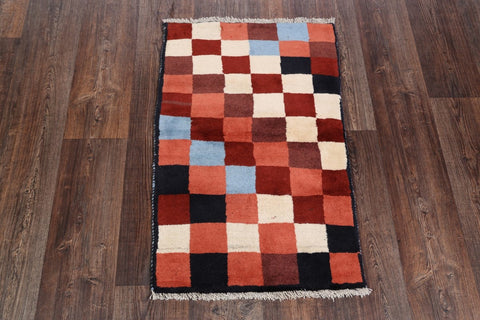 Checked Gabbeh Shiraz Persian Modern Rug 2x3