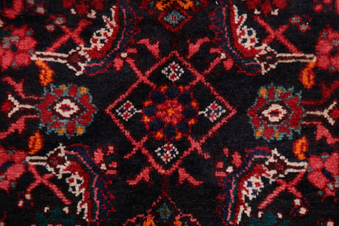 Black Hamedan Persian Runner Rug 3x17