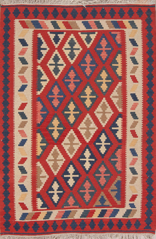 Geometric Kilim Shiraz Persian Wool Rug 3x5