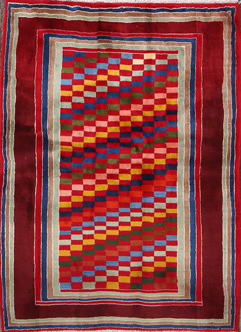 4x5 Gabbeh Kashkoli Persian Area Rug