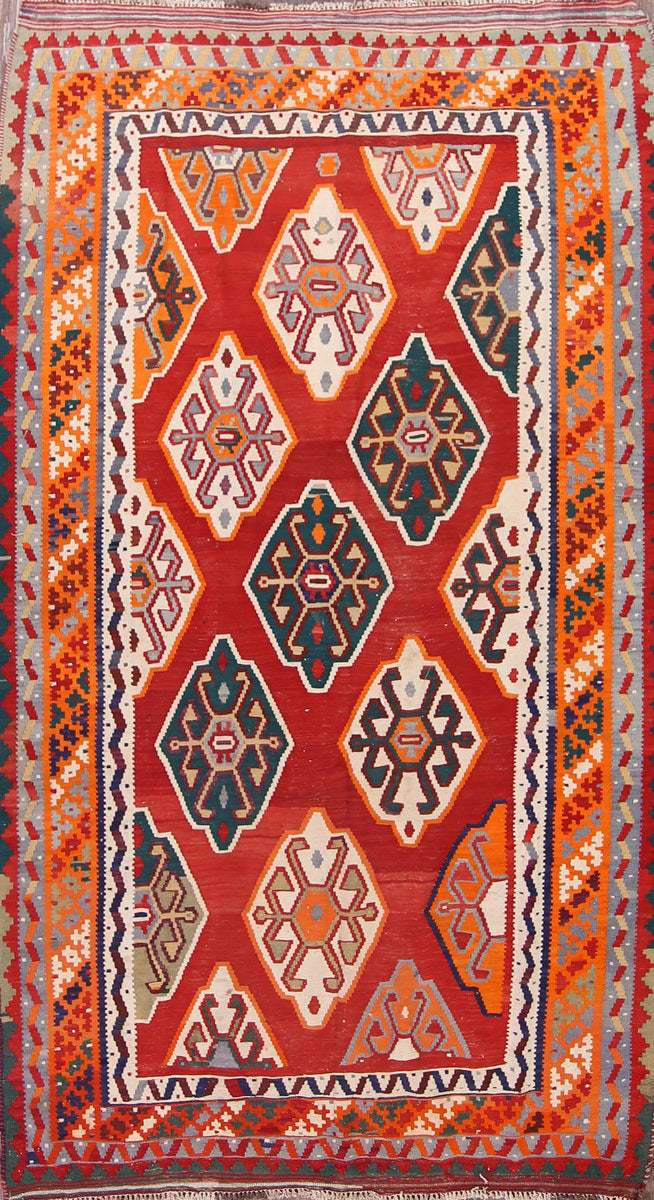 Flat-Weave 5x9 Kilim Shiraz Persian Area Rug