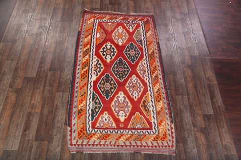 Flat-Weave 5x9 Kilim Shiraz Persian Area Rug