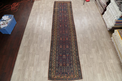 Pre-1900 Antique Vegetable Dye Bidjar Persian Rug 4x16