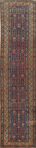 Pre-1900 Antique Vegetable Dye Bidjar Persian Rug 4x16