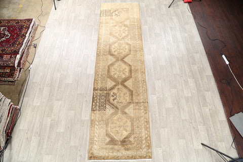 Distressed Muted Hamedan Persian Runner 4x14