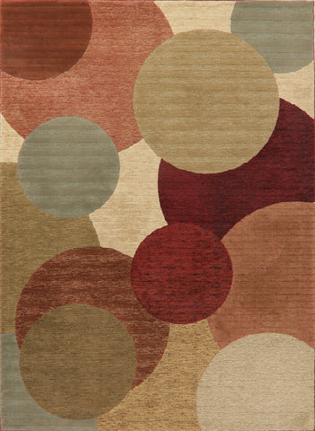 Modern Circled Turkish Area Rug 8x11