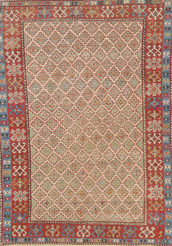 Pre-1900 Antique Vegetable Dye Shirvan Caucasian Wool Rug 3x5