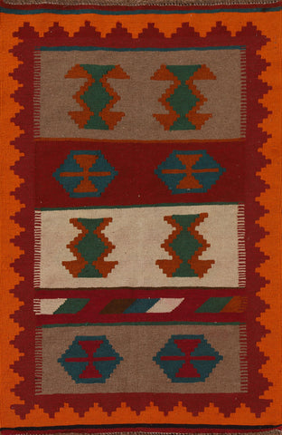 Reversible Kilim Afghan Area Rug 3x5