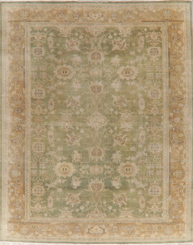 Vegetable Dye Antique Oushak Turkish Area Rug 9x11