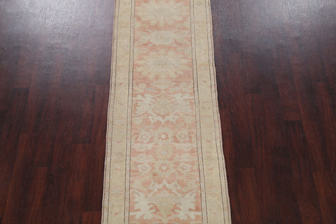 Vegetable Dye Oushak Egyptian Runner Rug 3x11