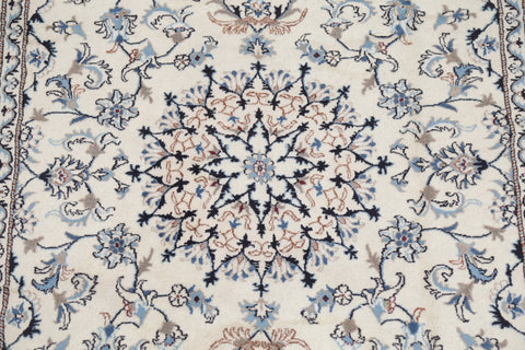 Floral Ivory Nain Persian Area Rug 5x8