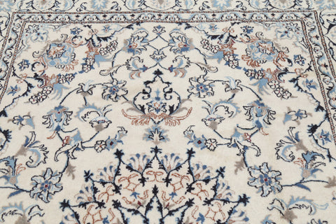 Floral Ivory Nain Persian Area Rug 5x8