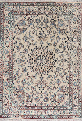 Floral Ivory Nain Persian Area Rug 5x8