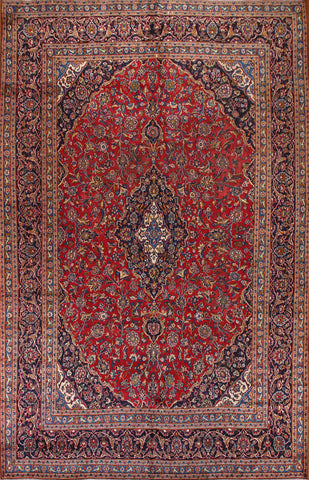 Vintage Red Mashad Persian Area Rug 10x13