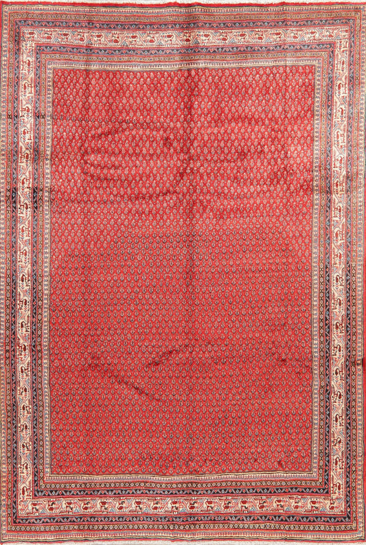 Vintage Boteh Botemir Persian Red Area Rug 7X10