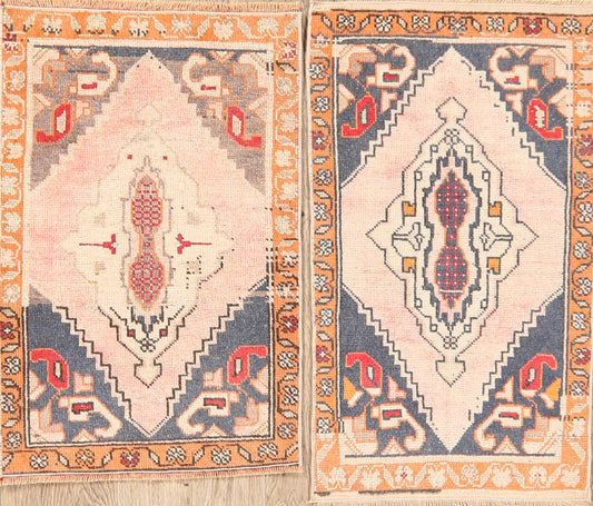 Set of 2 Geometric Anatolian Turkish Rugs 2x3