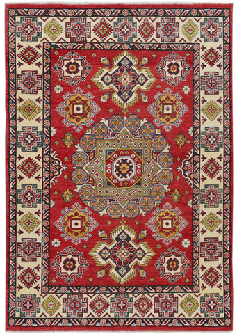 Geometric Super Kazak Oriental Area Rug 5x7