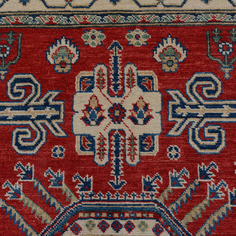 Geometric Super Kazak Oriental Area Rug 4x6