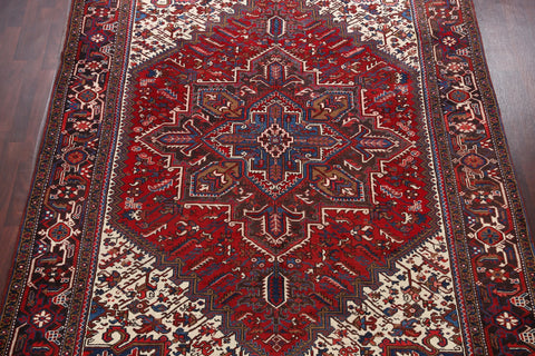 Vintage Geometric Heriz Persian Red Area Rug 8x11