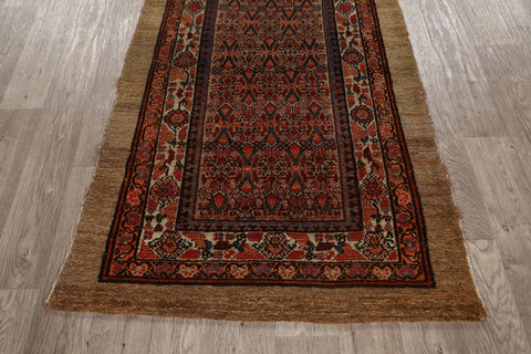 Pre-1900 Serab Vegetable Dye Persian Runner Rug 3x16