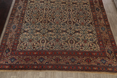 Pre-1900 Antique Bidjar Vegetable Dye Persian Area Rug 11x16