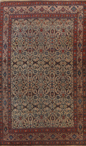 Pre-1900 Antique Bidjar Vegetable Dye Persian Area Rug 11x16