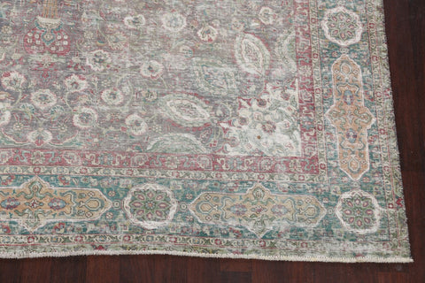 Muted Distressed Tabriz Persian Area Rug 10x12