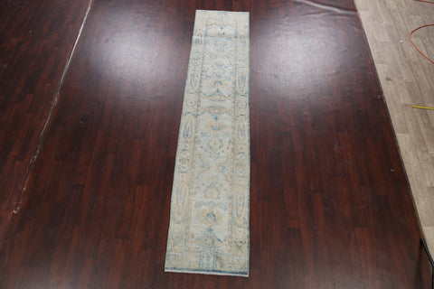 100% Vegetable Dye Oushak Oriental Runner Rug 2x11