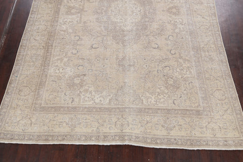 Muted Distressed Tabriz Persian Area Rug 9x12