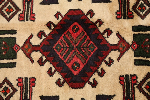 Tribal Geometric Hamedan Persian Area Rug 3x5