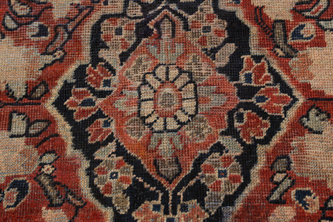 Antique Floral Mahal Persian Area Rug 4x7