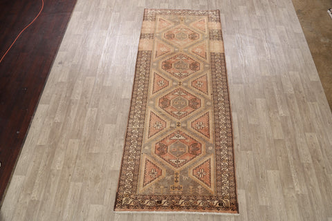 Distressed Tribal Ardebil Persian Runner Rug 4x11