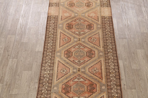 Distressed Tribal Ardebil Persian Runner Rug 4x11