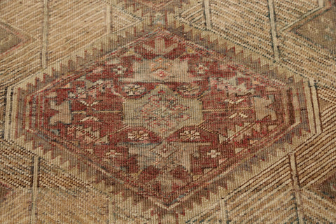 Geometric Antique Meshkin Persian Area Rug 4x8