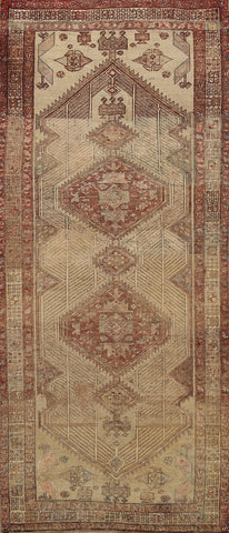 Geometric Antique Meshkin Persian Area Rug 4x8