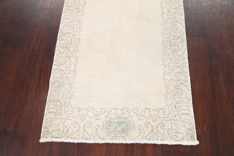 Muted Distressed Tabriz Persian Runner Rug 2x22