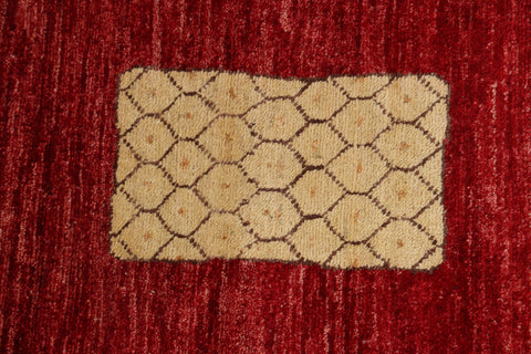 Geometric Red Gabbeh Kashkoli Oriental Area Rug 6x8