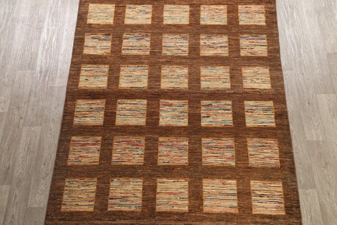 Checkered Gabbeh Kashkoli Oriental Area Rug 5x9