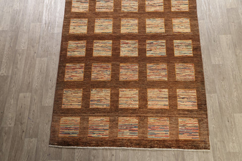 Checkered Gabbeh Kashkoli Oriental Area Rug 5x9