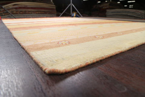 Modern Striped Gabbeh Kashkoli Oriental Area Rug 8x10