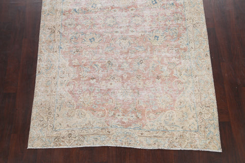 Distressed Floral Tabriz Persian Area Rug 6x9