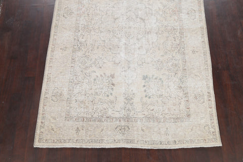 Muted Distressed Tabriz Persian Area Rug 6x10